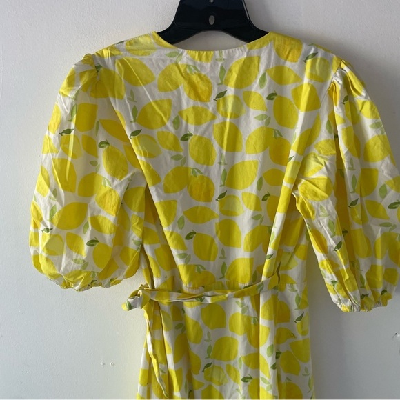 Anthropologie Hutch Lemon print V-Neck Tiered Wrap Midi Dress 37363 - Picture 4 of 16